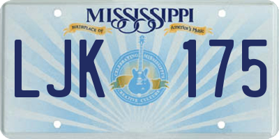 MS license plate LJK175