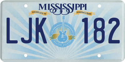 MS license plate LJK182