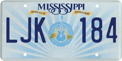 MS license plate LJK184