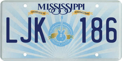 MS license plate LJK186