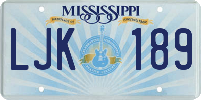 MS license plate LJK189