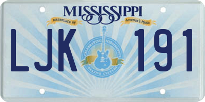 MS license plate LJK191