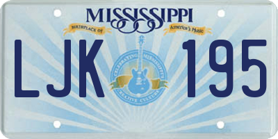 MS license plate LJK195