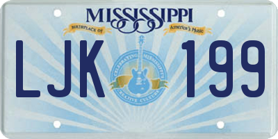 MS license plate LJK199