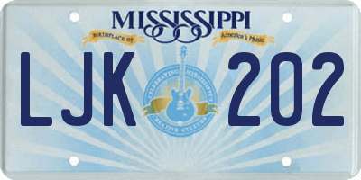 MS license plate LJK202