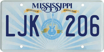 MS license plate LJK206