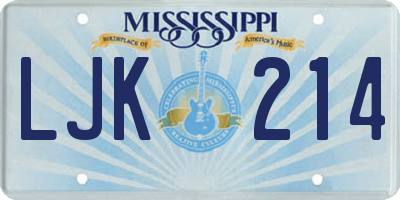 MS license plate LJK214