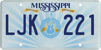 MS license plate LJK221