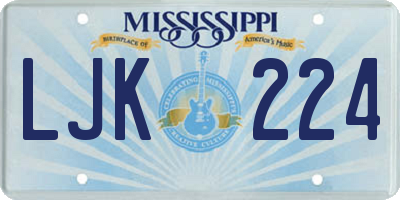 MS license plate LJK224