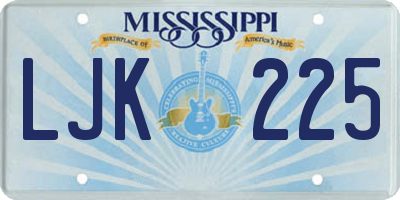 MS license plate LJK225