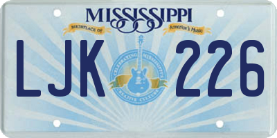 MS license plate LJK226