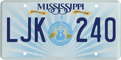 MS license plate LJK240