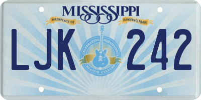 MS license plate LJK242