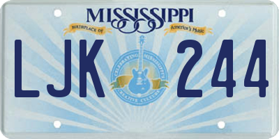 MS license plate LJK244