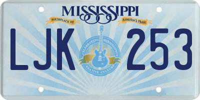 MS license plate LJK253