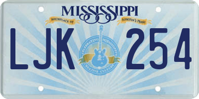 MS license plate LJK254