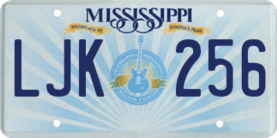MS license plate LJK256