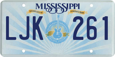 MS license plate LJK261