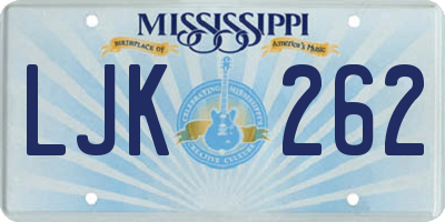 MS license plate LJK262