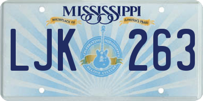 MS license plate LJK263