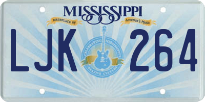 MS license plate LJK264