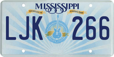MS license plate LJK266