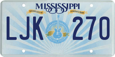 MS license plate LJK270