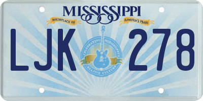 MS license plate LJK278