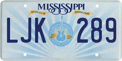 MS license plate LJK289