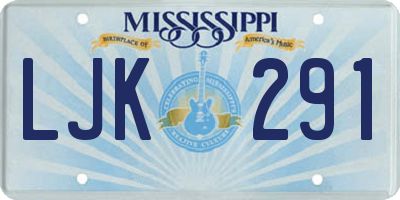 MS license plate LJK291