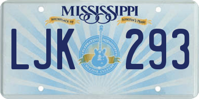 MS license plate LJK293