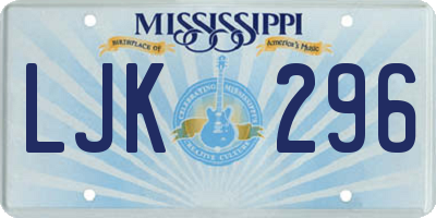 MS license plate LJK296