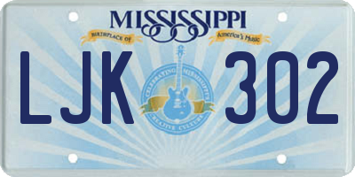 MS license plate LJK302