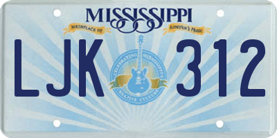 MS license plate LJK312