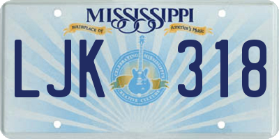 MS license plate LJK318
