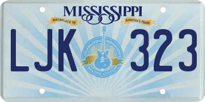 MS license plate LJK323