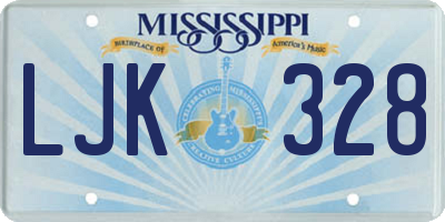 MS license plate LJK328