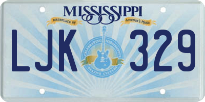 MS license plate LJK329