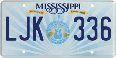 MS license plate LJK336