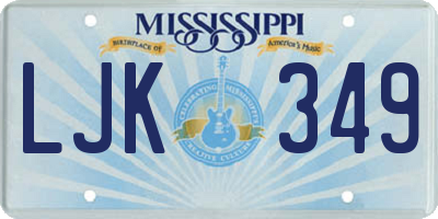 MS license plate LJK349