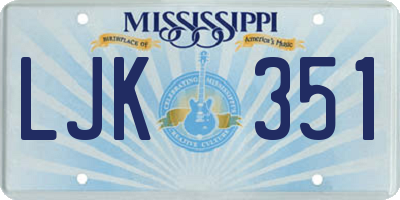 MS license plate LJK351