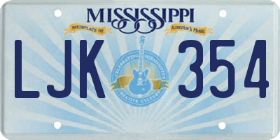 MS license plate LJK354