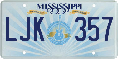 MS license plate LJK357