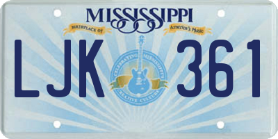 MS license plate LJK361