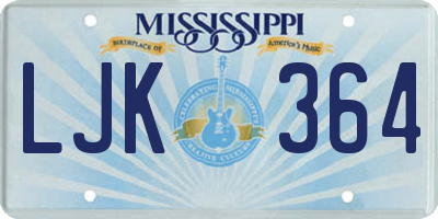 MS license plate LJK364