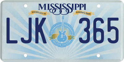 MS license plate LJK365