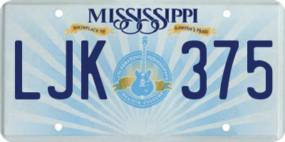 MS license plate LJK375