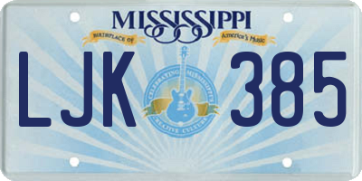 MS license plate LJK385