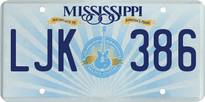 MS license plate LJK386