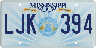 MS license plate LJK394